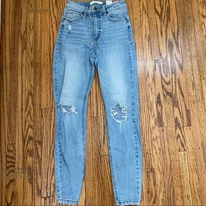 Super High rise skinny ripped jeans